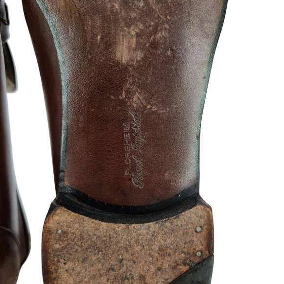 Florsheim Royal Imperial Men 13 Brown Leather Dress Shoes Moc-toe Tassel Loafers - Picture 11 of 11